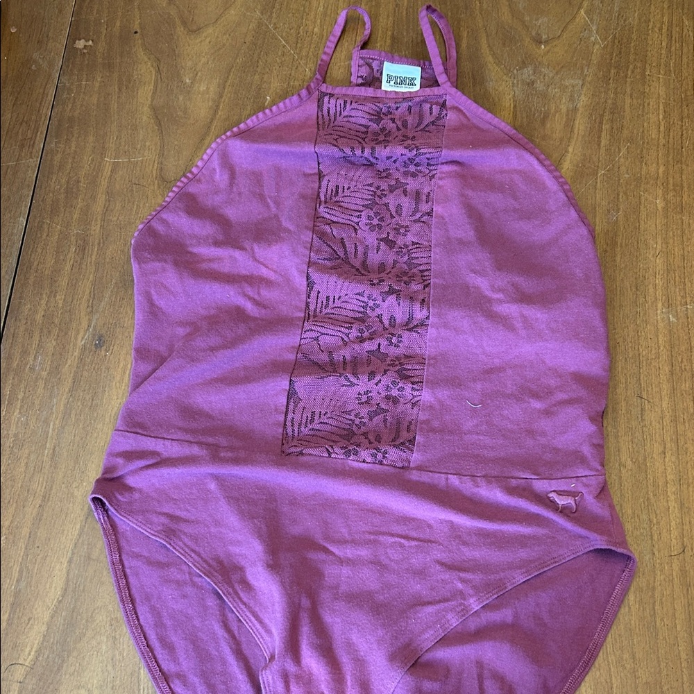 PINK Victoria Secret Purple Halter Bodysuit
